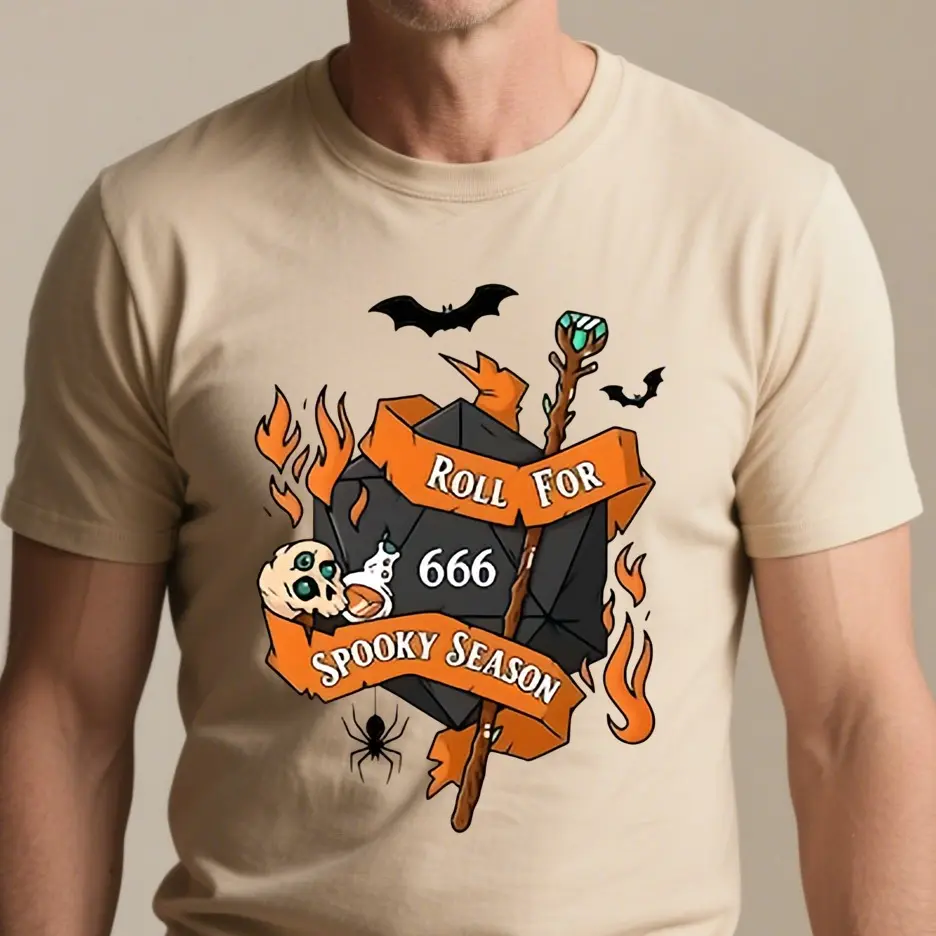 DnD Halloween Dice Shirt - Dnd halloween t-shirt, spooky season shirt, dnd graphic tee autumn fall dunge0ns drag0ns shirts gifts, unisex shirt