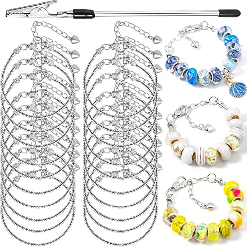 20Pcs Sliver Snake Bracelet with Bracele