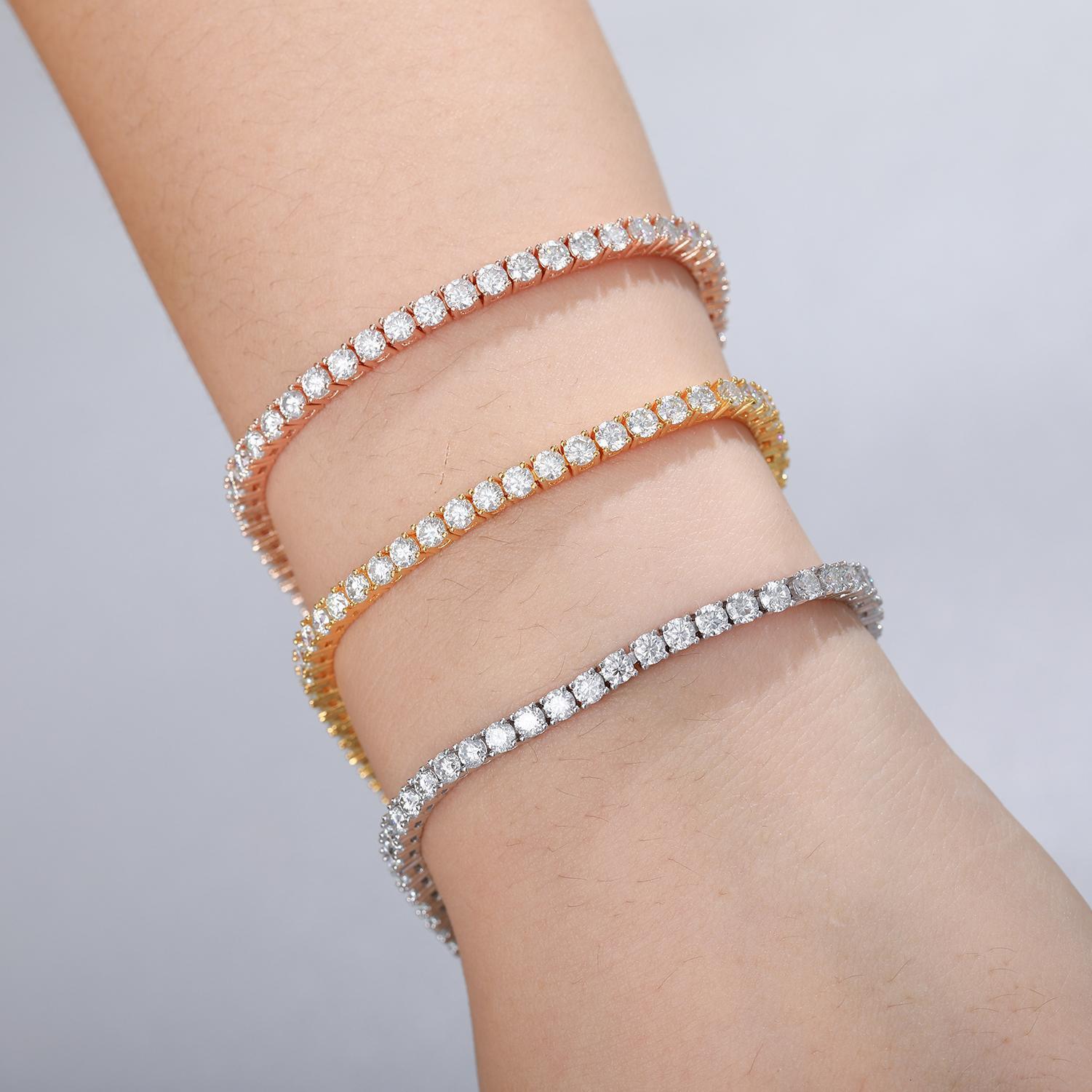 ICEOUTBOX 100% Real S925 D VVS Moissanite Tennis Bracelet For Women Men 925 Sterling Silver Sparkling Wedding Party Fine Jewelry