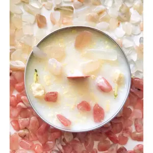 Moonstone & Sunstone Crystal Candle