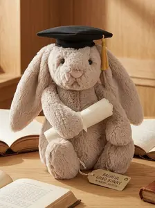 Viral Jellycat Graduation Bunny Plush with Blue Dust Bag | Luxury Cute Class of 2026 Bear Rabbit Plushie Aesthetic Room Decor
