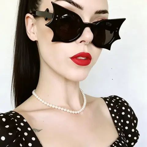 Halloween Themed Bat Design Sunglasses, Fashionable Lightweight Black Sunglasses for Women & Men, Fashion Accessories for Party, Daily Clothing Decor, Gift