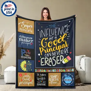 Principal Inspired Quote Flannel Throw Blanket 280GSM Ultra Soft Cozy Warm for Educators School Staff Gift Office Sofa Bed Car Travel Camping Birthday Christmas Holiday