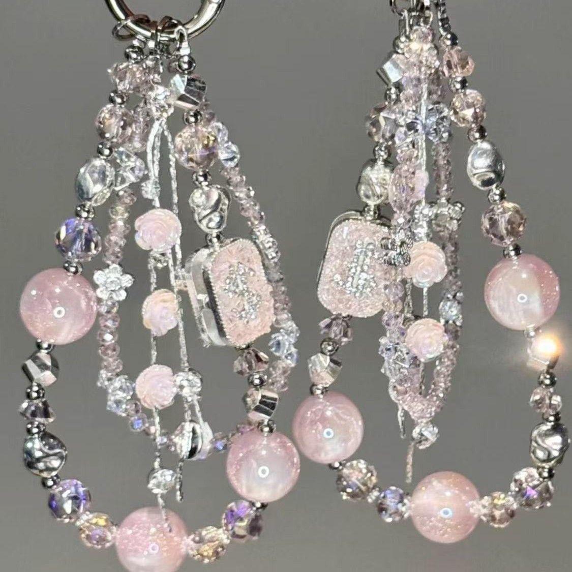 Boho Handmade Beaded Phone Charm! Cute Crystal Wrist Strap with Keychain, Aesthetic Phone Accessory for Women & Girls, Fits All Phones, Perfect Bag Charm Gift