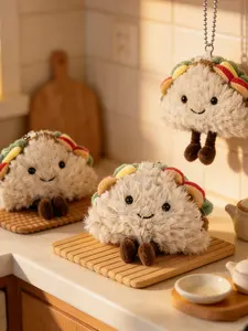 Cute Sandwich Plush Keychain, Adorable Toy Doll, Food Figure, Taco Keyring, Bag Pendant, Key Chain, Fun Accessory, Keychain For Bags