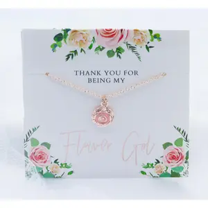 Flower Girl Necklace Gift Set - Elegant Design with Floral Accents and Comfortable Fit