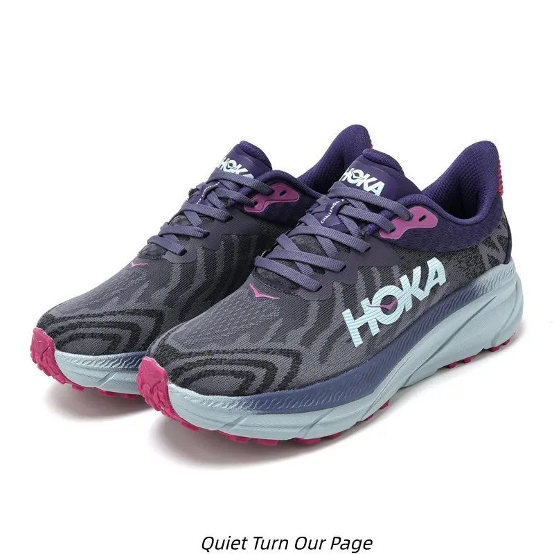 Unisex Dark Purple Camo Mesh Ultra Thick Cushion Trail Running Shoes Lightweight Breathable Shock Absorb Marathon Trainer Sneakers Pale Blue Gradient Midsole Magenta Rugged Anti Slip Outsole Outdoor Hiking Athletic Footwear