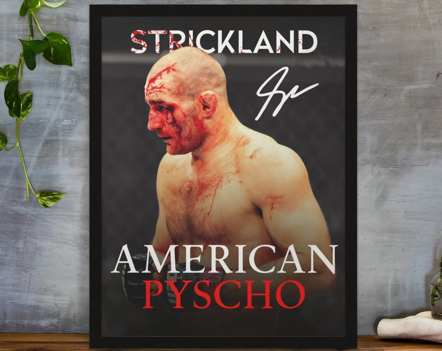 Sean Strickland, Poster, American Psycho, UFC Poster, Poster Ideas, Motivational Posters, Wall Decor, MMA Poster