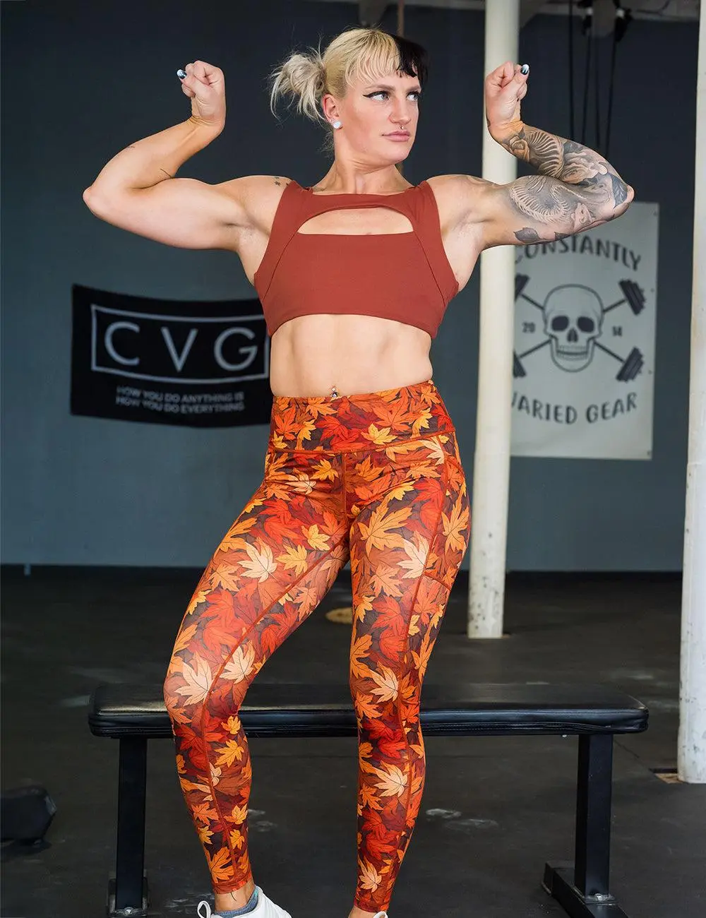 Leaf Me Alone Leggings Leaf Print Bottoms