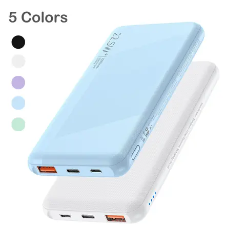 Sohochic Ultra Slim 15000mAh Lightweight Power Bank Charger - 22.5W Fast Charging, 20W PD Compact, Multi-Port (Type-C/Micro USB, USB-A) Input/Output for Mobile Devices, Ideal for International Travel, 10001-20000 mAh Battery Pack