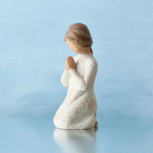 Prayer Peace Statue, Resin Decorative Home Decor, Hand-Carved Sculpture Figure, Suitable for Living Room, Office, Desk, Bookshelf, No Power Needed, Resin Figurine