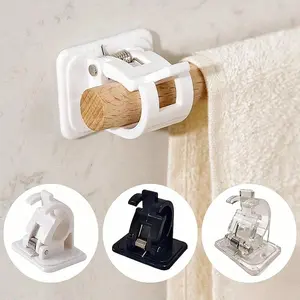 Self-Adhesive Curtain Rod Bracket, Adjustable Extendable Curtain Rod Hook, Strong Adhesive Spring Hook, Ideal for Home, Bedroom, Kitchen, Bathroom, Hotel