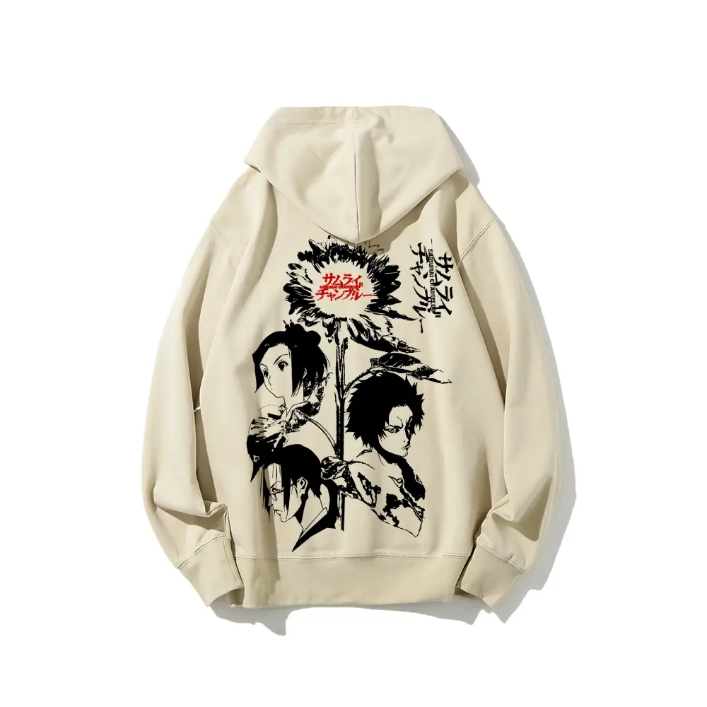 Samurai Champloo Mugen Jin Fuu Cotton Pullover Hoodie Heavyweight Anime Streetwear Daily Essential Classic Fan Gift