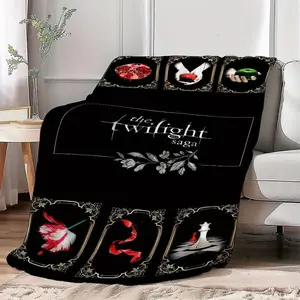 Twilight theme printed flannel blanket, comfortable, soft and lightweight, suitable for sofa, bedroom, office essential