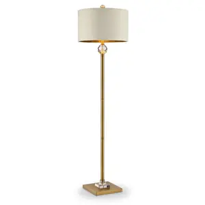 YYDS 63.25-Inch Perspicio Solid Crystal Orb Gold Column Floor Lamp