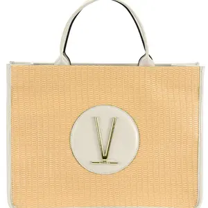Vizzano Saco Handbags - Elegant Beige Tote with White Logo and Gold Accents for Everyday Use