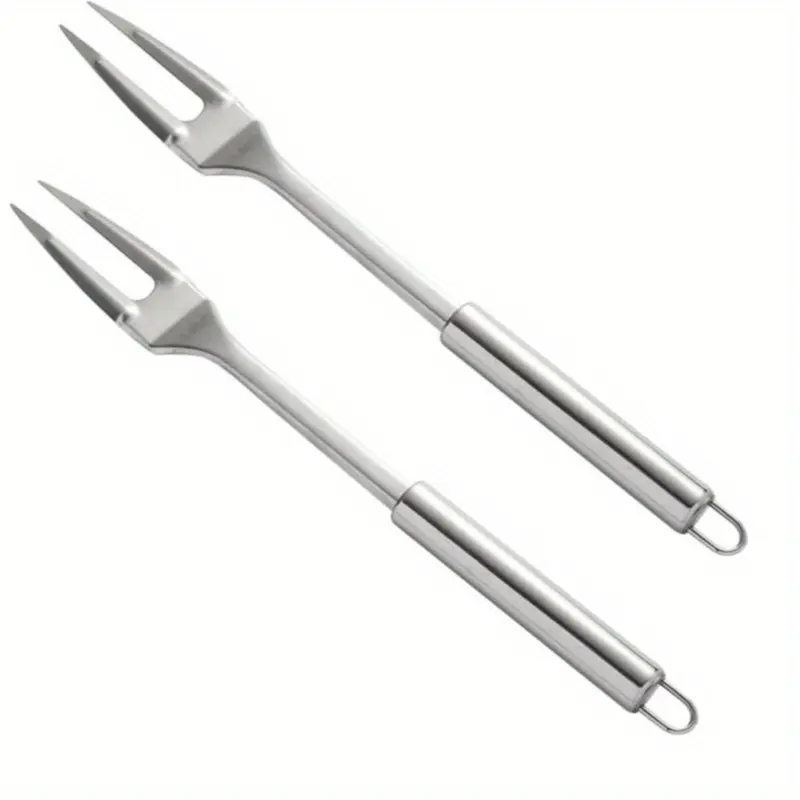 Stainless Steel Carving Fork for Meat - Heavy-Duty Long Heat-Resistant Handle, Ergonomic Grip - Perfect for Grilling, Cooking, Serving - BBQ, Roasting, Kitchen & Restaurant Use, Bbq Accessories, Professional Kitchen Tool, Robust Construction