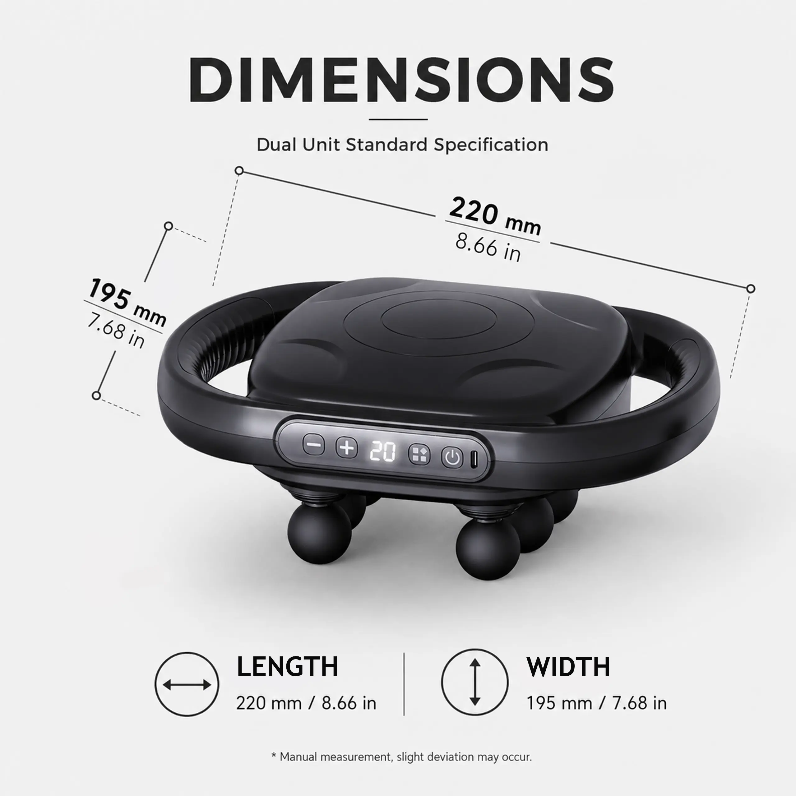 GUORVUS Dual Motor Deep Tissue Percussion Massager for Athletes & Back Shoulder Muscle Relaxation J35A Professional 20 Speeds Handheld Body Massage Device with Quiet Drive Technology for Home Office Daily Relief
