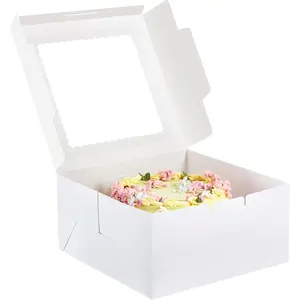 24 count Cake Boxes with Window, 10 x 10 x 5 Inches Bakery Boxes  Cookie Dessert Boxes Pastry Box for Cake,  Covered Strawberries, Cupcakes, Donuts, Baked Goods