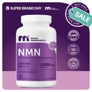 Micro Ingredients NMN Complex 1,000mg Per Serving, 10-1 Complex, Zero Filler, Pure NMN 500mg with Vitamin C, Resveratrol, CoQ10, TMG, Quercetin, & Glutathione | NAD+ Supplement Precursor