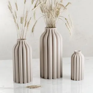 Modern Vase "PILLAR" - Sleek Design, Original Striking Decor, Perfect for Gifting 5 6 7 8 9 10 Inch Dried Flowers, Waterproof 3D Vase