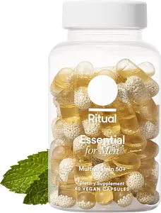 Ritual Men’s 50+ Daily Multivitamin - Key Essential Vitamins and Minerals To Support Heart, Energy, Brain, Muscle, Bone Health* - Including Zinc, D3, B12, A - Vegan - Mint - 60 Capsules - 30 Servings