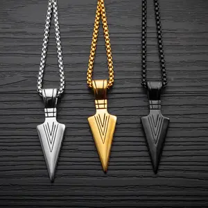 Viking Arrowhead Pendant Necklace | Stainless Steel - 21.6" Chain, Perfect for Guys & Nordic Streetwear