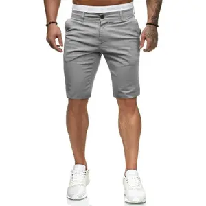 HUNGSON Men's Slim Fit Casual Chino Shorts for Summer Stretch Fabric 95% Cotton 5% Spandex Multi Pocket Golf Pants