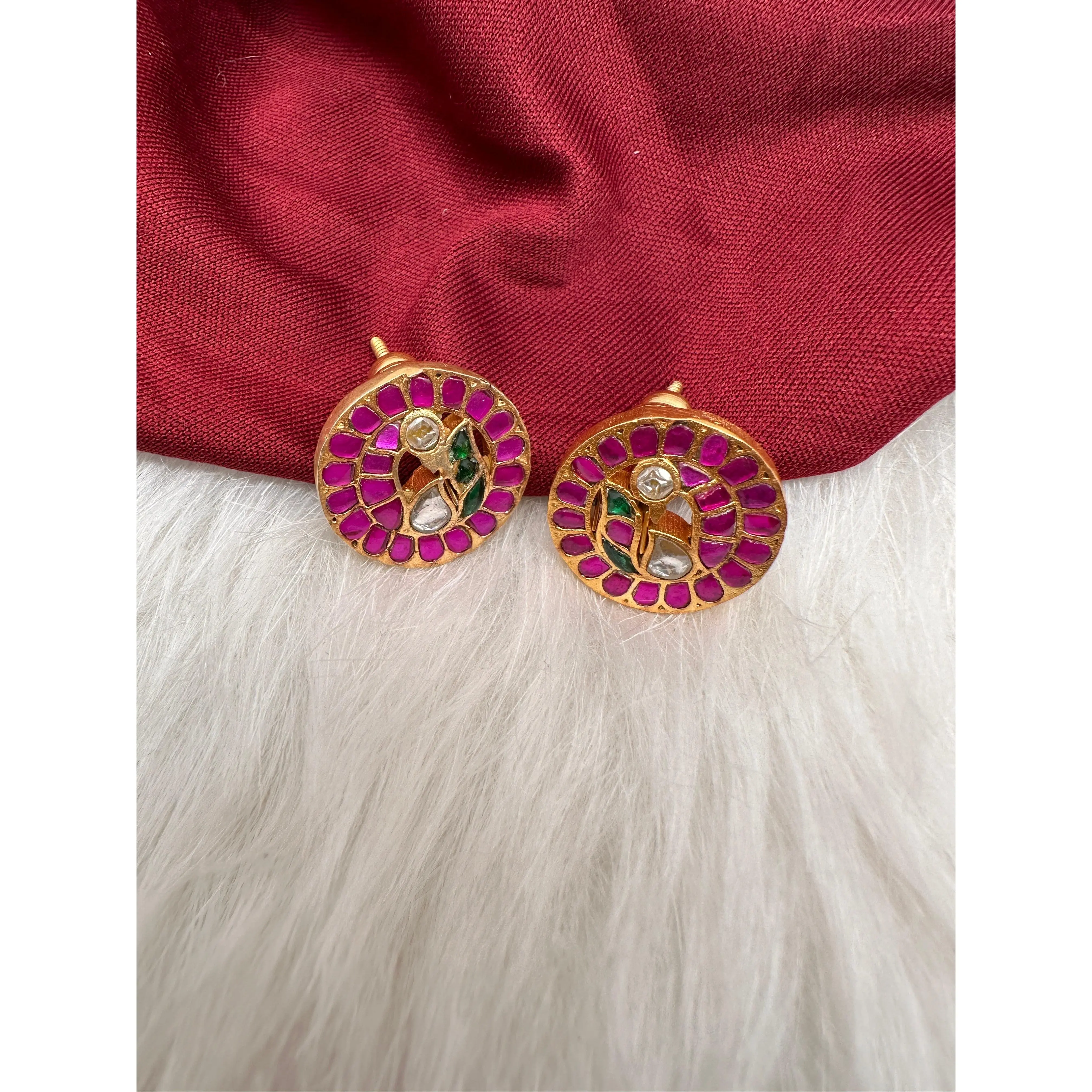 Jadau Kundan Small Stud Earrings