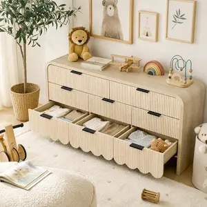 Oakault 8 Drawer Dresser for Bedroom, Wood Storage Dressers with Drawers, Metal Handle,  TV Stand Living Room, Wooden Closet Chest of Drawers for Nursery fathersdaygift