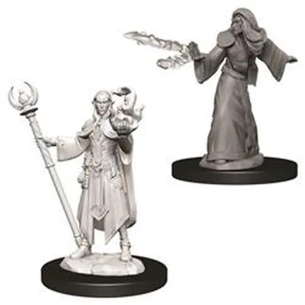 Dungeons & Dragons Nolzurs Marvelous Male Elf Wizard W9 Miniature, Detailed Fantasy Gaming Statue for Games, Magic-Themed Home Decor, Two Pieces