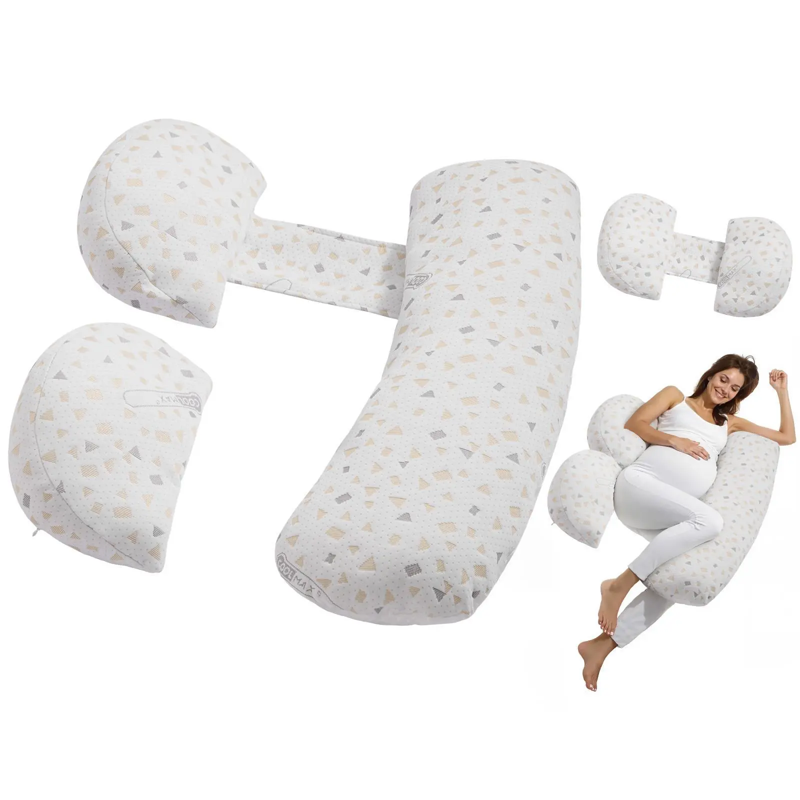【SummerFinds】VEVOR Pregnancy Pillows for Sleeping, Adjustable Maternity Pillow for Pregnant Women, Soft Pregnancy Body Pillow with Removable & Washable Cover for Back Belly Hip Support, Lightweight and Portable
