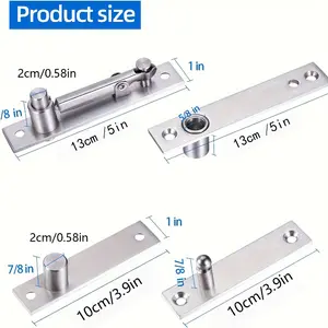 Heavy-duty Hinge Kit for Wooden Doors, Stainless Steel Hidden Door Hinge with Door Ball Buckle, Suitable for Secret Doors, 1 Pair Can Rotate 360 Degrees, Bookshelf Invisible Hinge Door Hardware