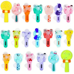 10pcs Mini Portable Hand Press Manual Cooling Fan, Cute Summer Party Favorite, Random Color And Style, Loose Outdoor Gift
