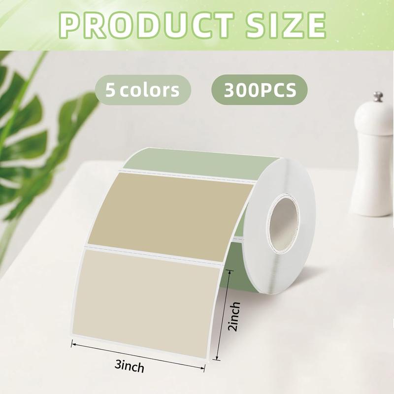 Starboling 3" x 2" Thermal Labels,Self-Adhesive Rectangle Thermal Printer Sticker,for Price,Barcode,Mailing,Name（Beige Gradient）