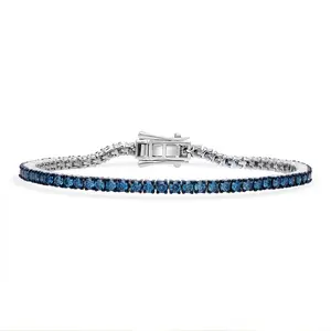 Luxuriant Lab Grown Blue Diamond SI 3.00 Ct Frozen Grace Bracelet in Rhodium Plated Sterling Silver 7.25 In Birthday Christmas Gifts Luxuriant Lab Grown Blue Diamond SI 3.00 Ct Frozen Grace Bracelet in Rhodium Plated Sterling Silver 7.25 In Birthday Christmas Gifts