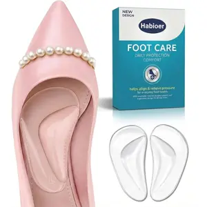 Arch Support Inserts Women, Plantar Fasciitis Relief High Arch Shoe Inserts, Gel Arch Pads for Flat Feet, Reusable Adhesive Shoe Insoles for All-Day Comfort