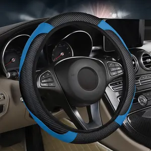 Car Steering Wheel Cover Protector, Non-Slip Dual Color Design, Fashionable Vehicle Accessory, Ideal Grip Choice, Comfortable Handling, Car Accessories