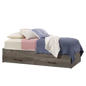 Sauder Summit Station Mate's Bed with Two Spacious Drawers for Under-Bed Storage Twin-Size Mattress Support Contemporary Handles