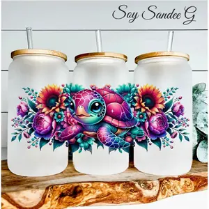 Neon Turtle - UVDTF Wrap for cups/hard surfaces sticker