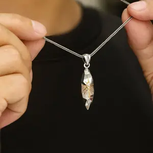 Retro wishing stone men's necklace men's trendy meteorite color matching personality design versatile handsome hip-hop pendant couple jewelry