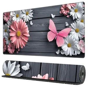 BHJLAXR Flower Pattern Mouse Pad, Non-slip Rubber Mouse Pad, Mouse Mat for Office Laptop, Computer Accessories, Gift for Her, Desktop Accessory