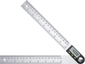 Digital Angle Finder Ruler 8 inch/200mm Stainless Steel Digital Protractor with Data Hold Function and Zeroing Resetting LCD Display  Spirit Level Gauge Ruler
