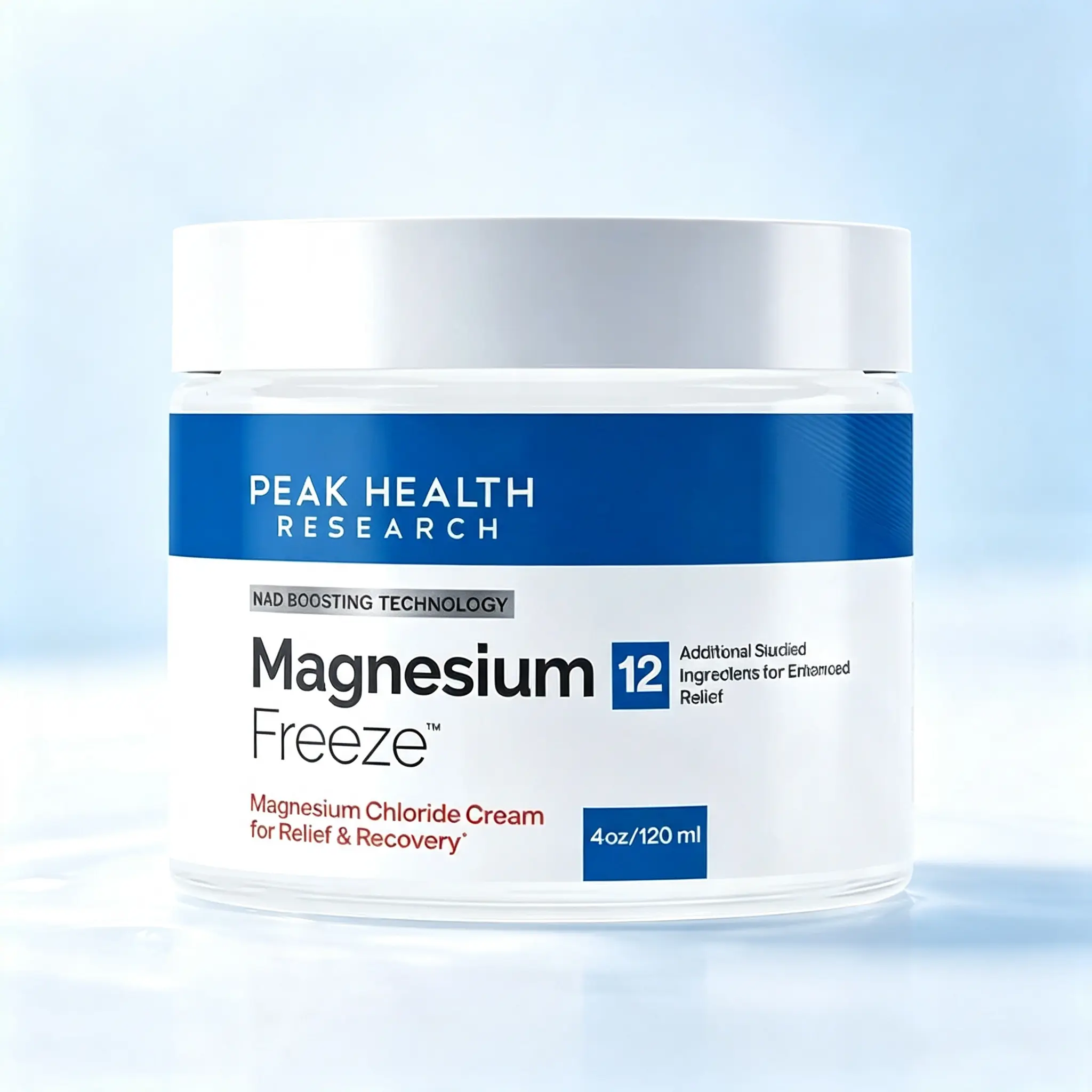 Viral Peak Health Magnesium Freeze Cream 120ml, Transdermal Magnesium Chloride Muscle Relief Cream Infused with Niacinamide, Instant Cooling Topical Recovery Balm for Sore Muscles, Joint Stiffness & Post-Workout Wellness Support