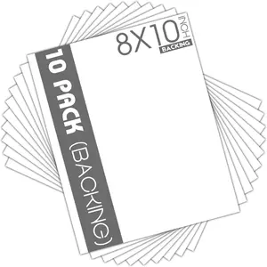 Mat Board Center, 10 Pack 8x10 White Backing Boards, Cardboard for Arts, Prints, Frames, Photos and More