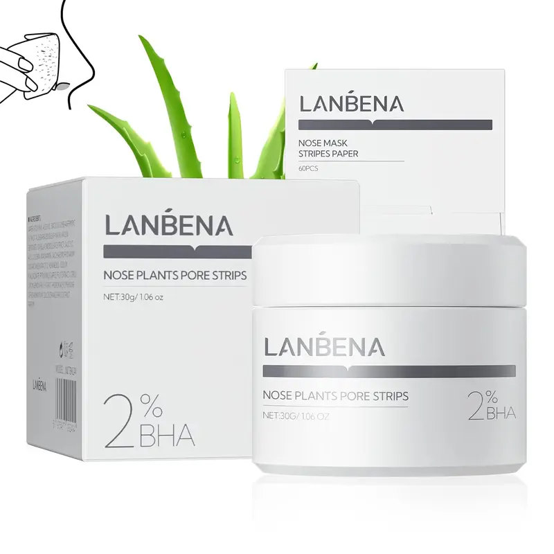 LANBENA Blackhead Remover Peel Off Mask for Face and Nose Upgrade, Aloe Extract Acne Cleansing Nose Pore Strips Skincare Skin-clearing for All Skin Types