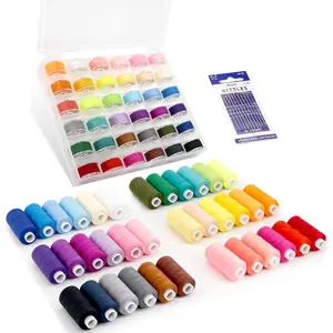 82Pcs Sewing Thread Kit, 36 Assorted Colors Machine Threads with Spools, 36 Same Color Prewound Bobbins, 10 Embroidery Needles Set, Polyester Thread for Hand and Sewing Machine