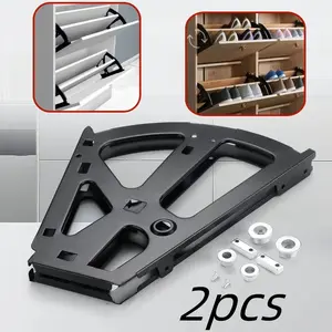 2pcs hidden flip shoe rack ultra-thin accessories, easy to install, suitable for drawers and shoe racks, saving space