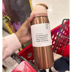 OW(Rose Gold-In Good Company) Double-Drink Outdoor Sports Water Bottle With Straw,32oz/945ml,Perfect For Outdoor Camping/Cycling-Washable Bottled Drinkware