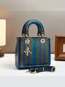Alligator Pattern Retro Crossbody Handbag, Large Capacity Multifunctional Shoulder Bag, Fashionable Ladies' Backpack for Travel & Shopping